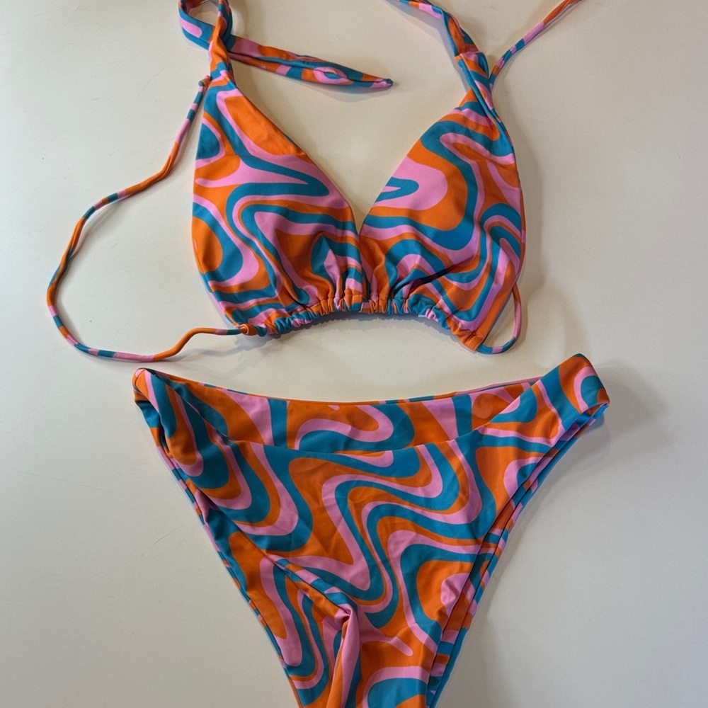 Source Unknown Multicolor Swirl Bikini - image 1